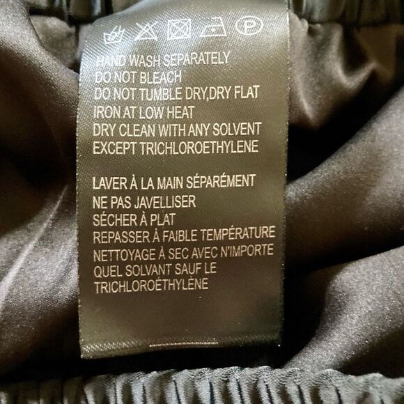 NEW FARM Rio Black Pants Embroidered Intricate Tropical Embroidery Satin Size M - Picture 13 of 15